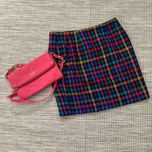 Vintage Maggie Lawrence Collection Colorful Check Tweed Mini Skirt 10